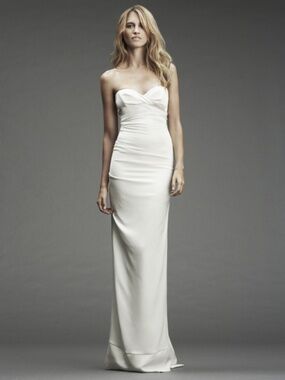NICOLE MILLER CAMILLA STRAPLESS STRETCH BRIDAL GOWN Sz 2 and 10 $795 DM0020